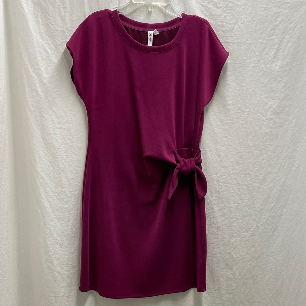 Cable & Gauge Magenta Mini Dress with Bow Detail